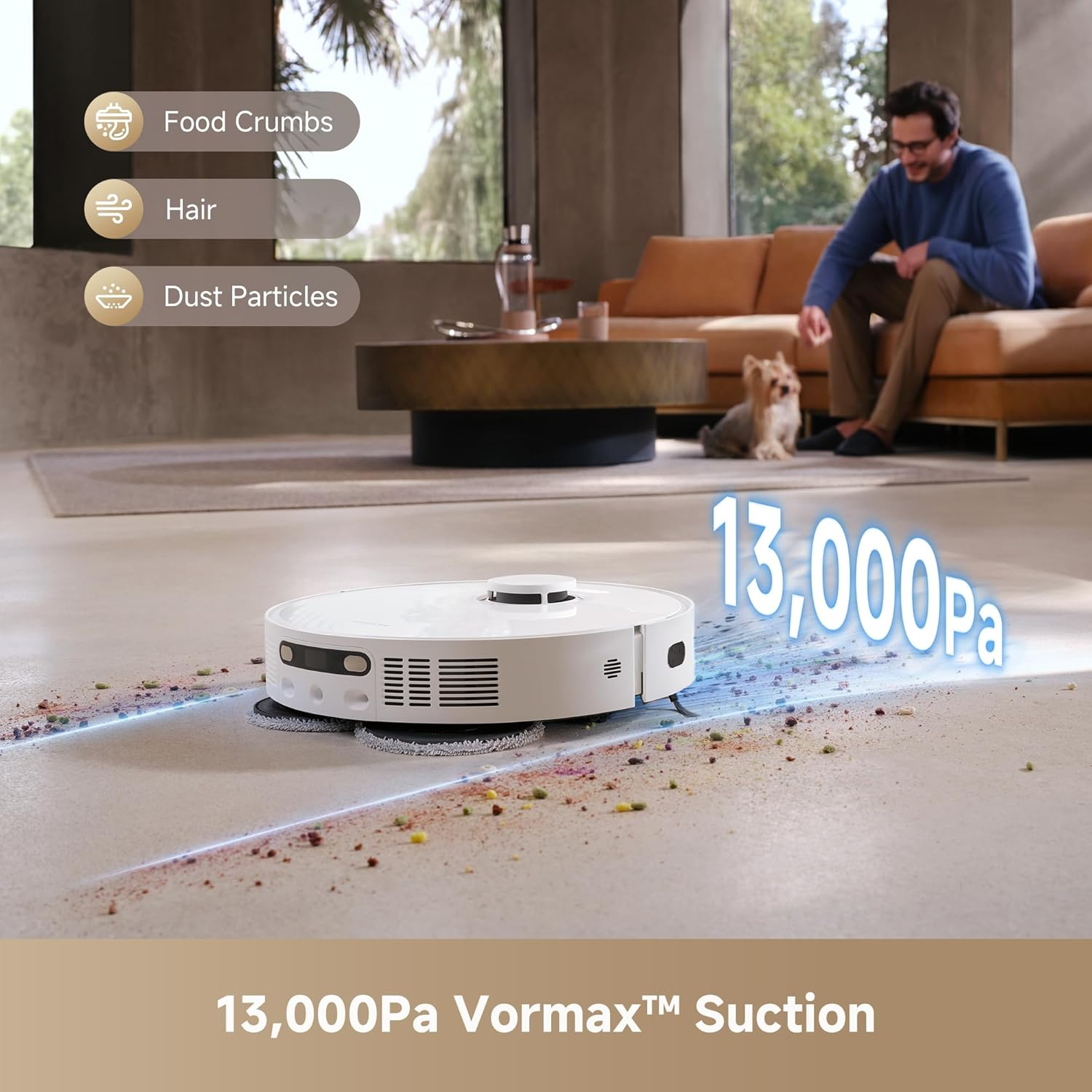 Dreame L40 Ultra CE New Model Robot Vacuum Duoscrub &Liftable 13,000Pa Suction, Mop & Self Cleaning, Auto-Empty,Tricut Brush,Flexible App Control,3Dadapt image number 4