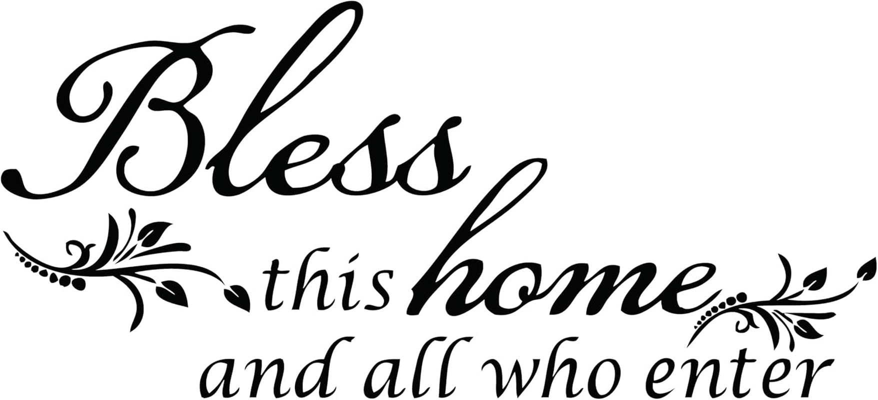 Decaltor Bless This Home and All Who Enter - Vinyl Wall Decal Entryway Living Room D&eacute;cor Art Letters Quotes Stencil image number 5