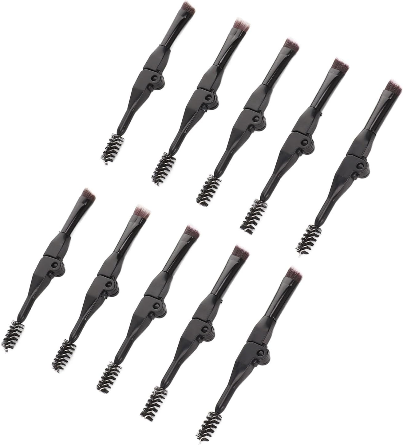 Eyebrow Brush Set Portable Foldable Dual Sided Makeup Tool for Travel Storage image number 3