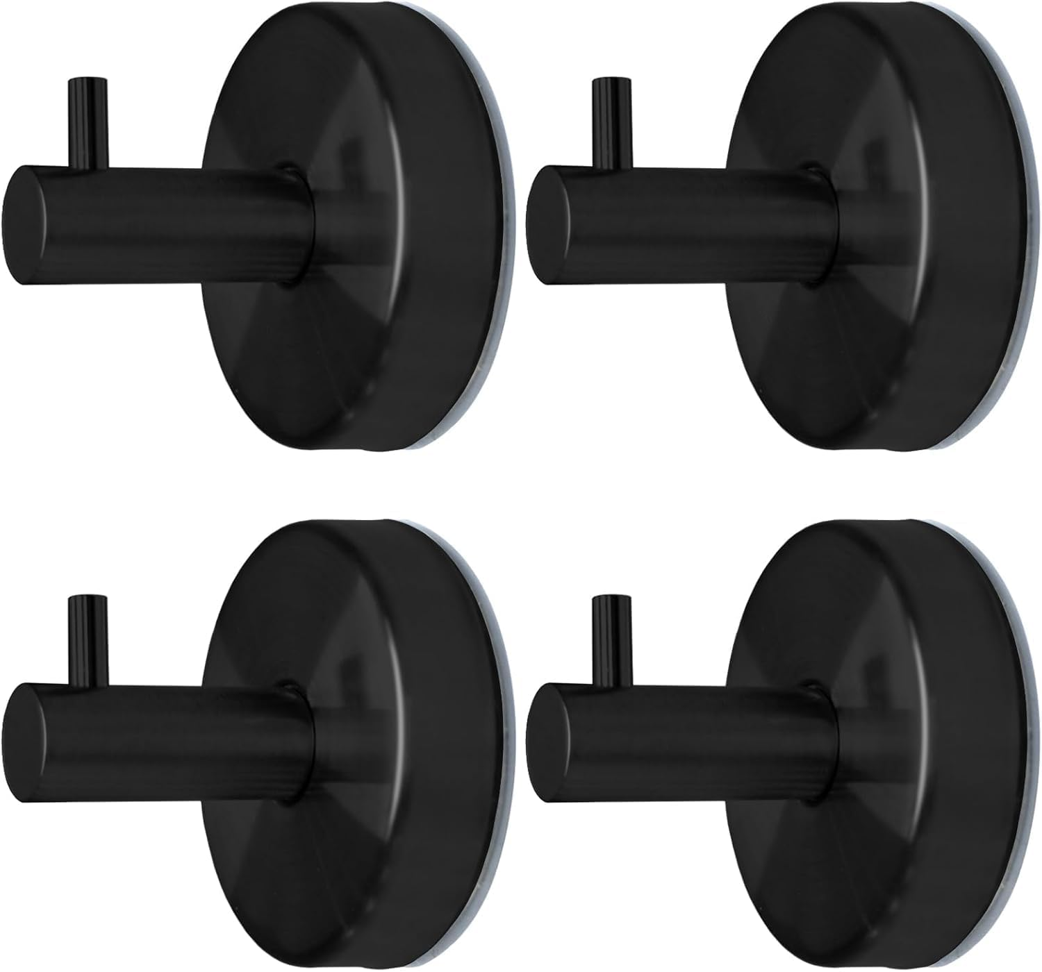 Stylora 6PCS Black Shower Hooks for inside Shower Rust Resistant Waterproof Hooks Stainless Steel Wall Hooks Adhesive Towel Hooks for Bathrooms Metal Adhesive Hooks Kitchen Wall Hooks Holds 2KG