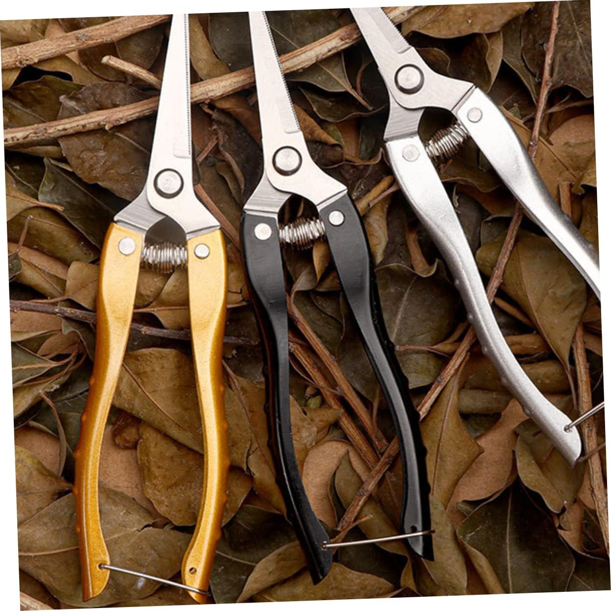 Hoement 2Pcs Garden Pruning Shears Stainless Steel Gardening Scissors for Plant Care for Herb Gardens and Flower Trimming image number 1