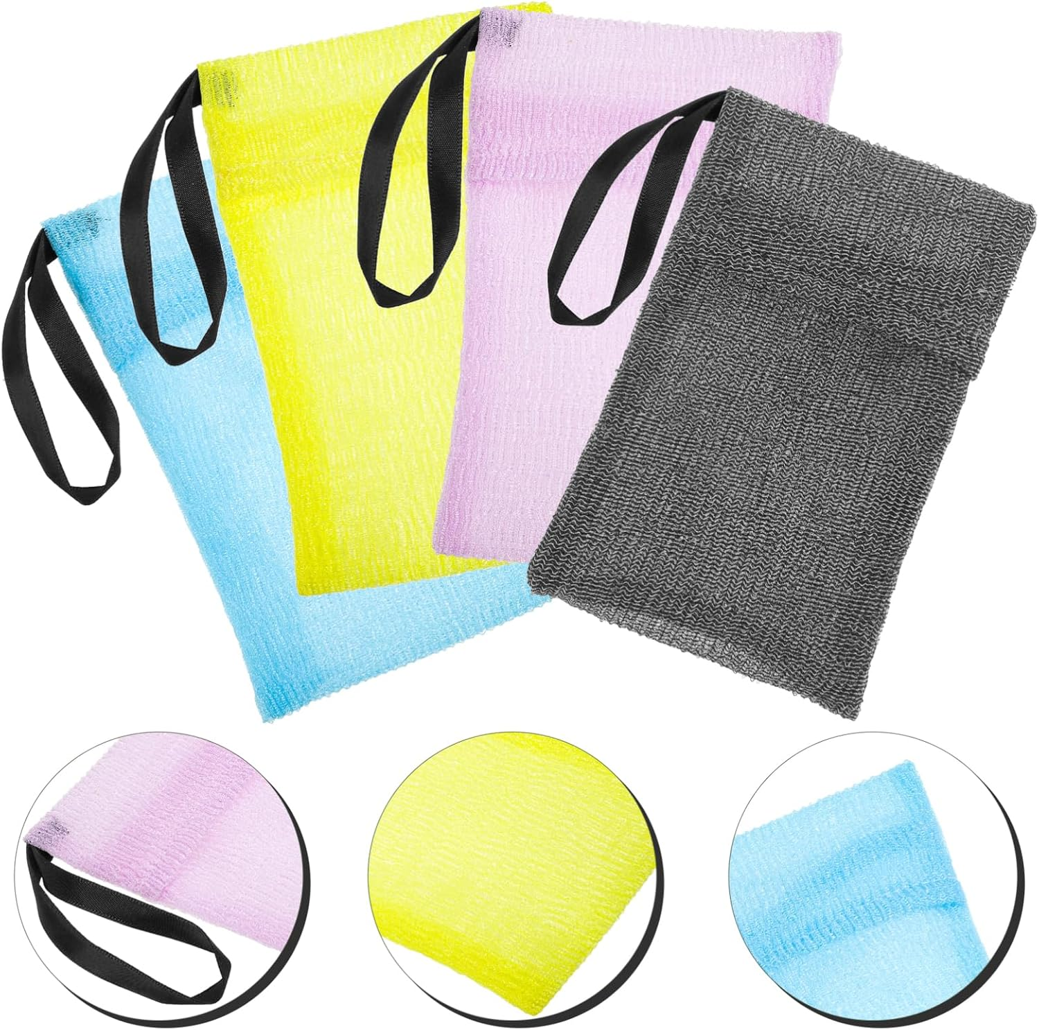 BIUDECO Sturdy Mesh Soap Bag Exfoliating Foaming Pouch Bar Soap Holder Travel-Friendly Set image number 1