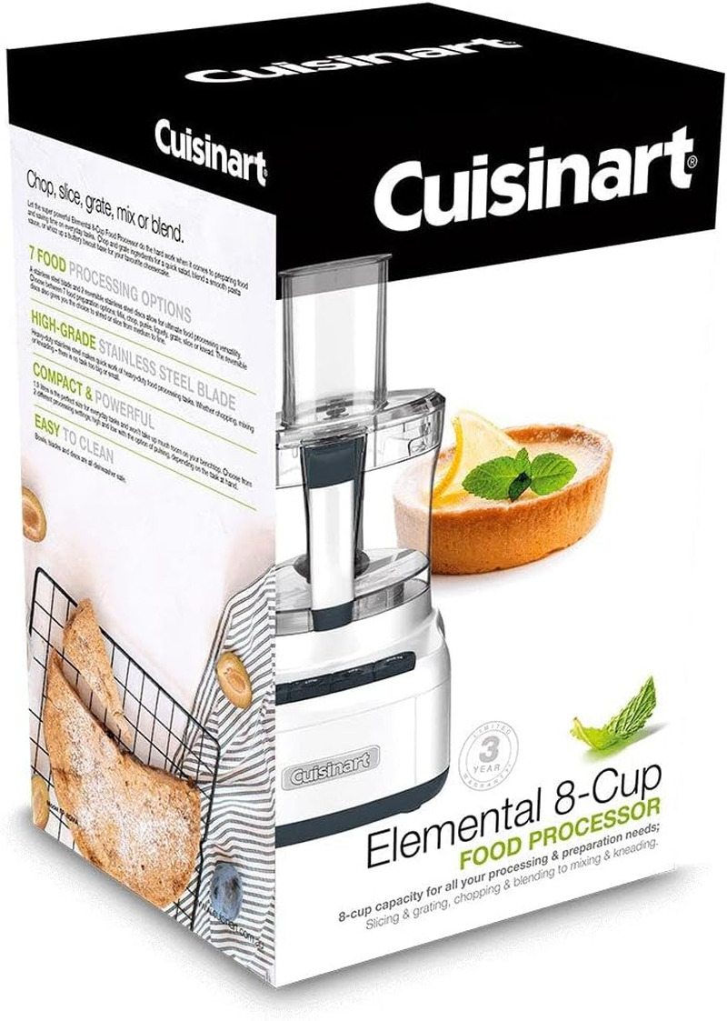 Cuisinart Elemental 8 Cup Food Processor FP-8A, White