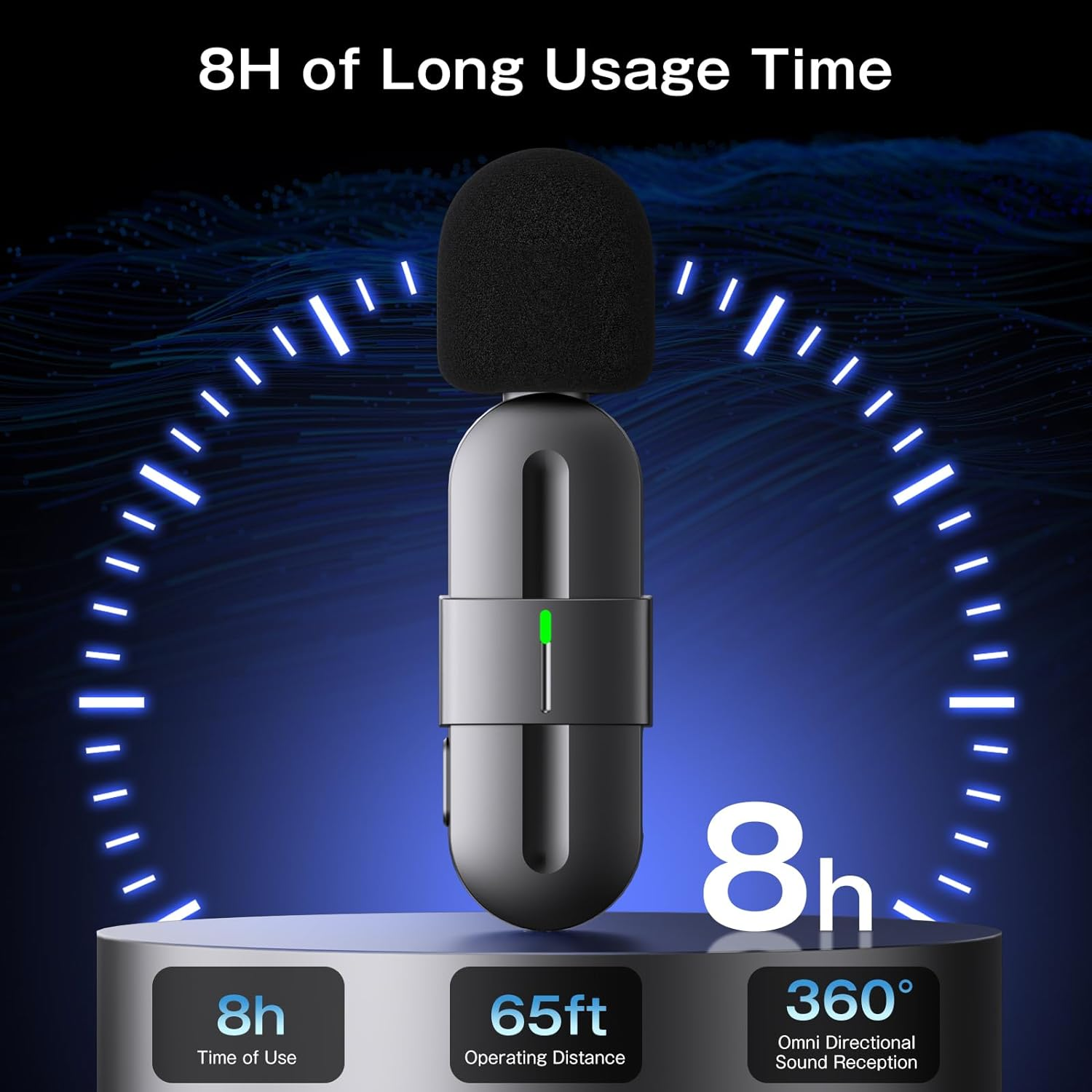 KINGONE Wireless Lavalier Microphone Plug & Play Wireless Microphone, Transmission Distance 20 Meters, Mini Mic for Interview/Podcast/Tiktok/Youtube/Vlog, Compatible with Iphone/Ipad/Android/Pc image number 6