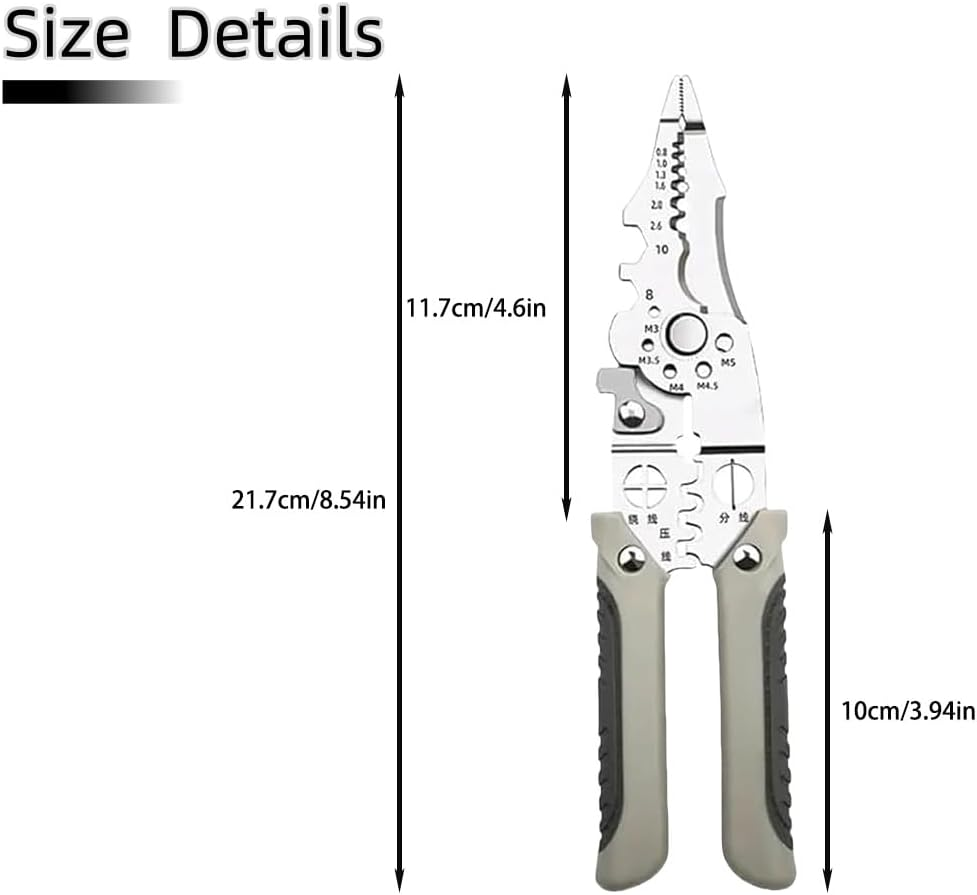 New Multi-Functional Electrician Special Stripping Pliers Stripping Splitter Pliers Winding Cut Wire Stripping Skin Pressure Wire Stripping Pliers