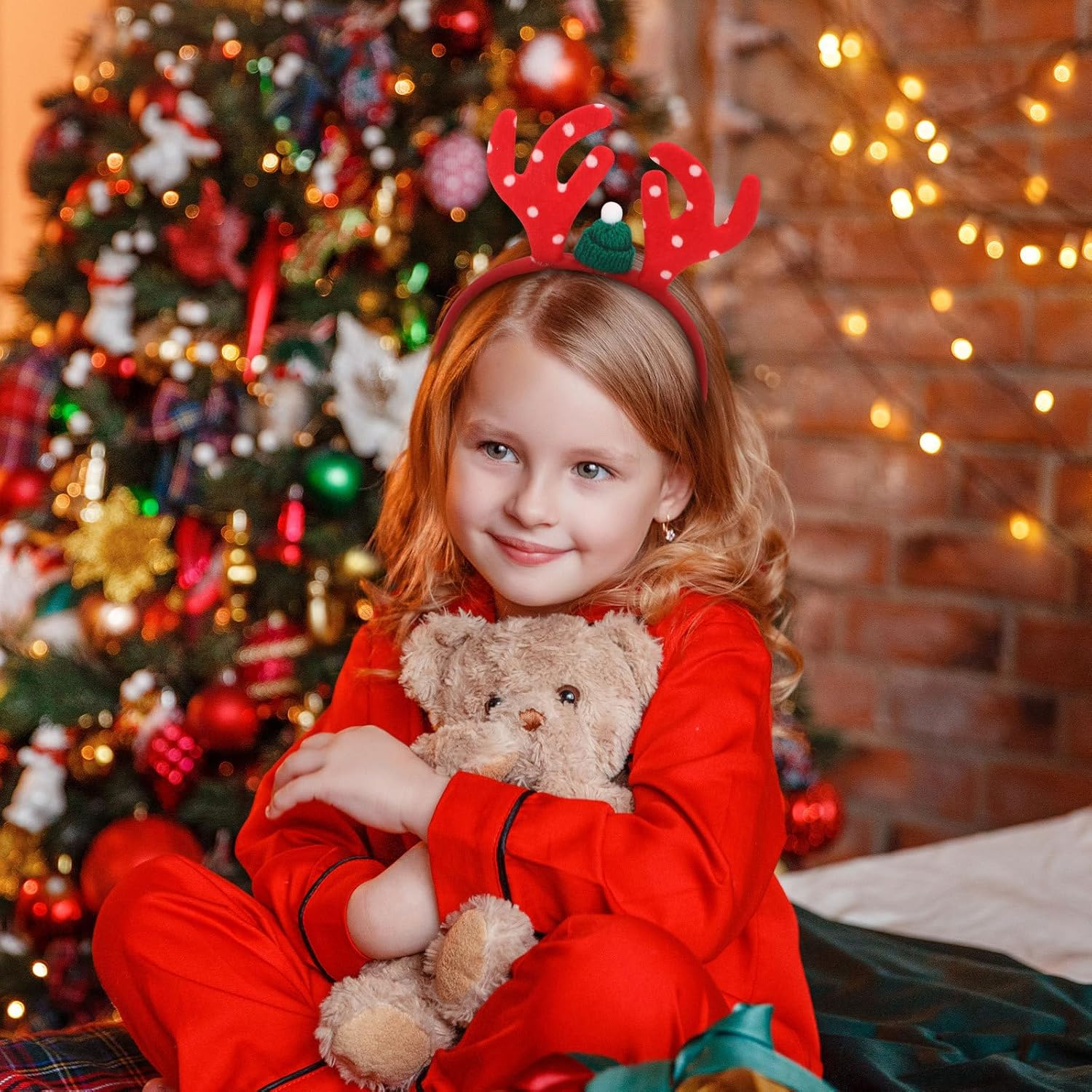 JECOMPRIS Pack of 6 Christmas Headbands: Sweet Christmas Headwear Set for Women and Girls for Christmas Parties, Photo Booth Accessories image number 2