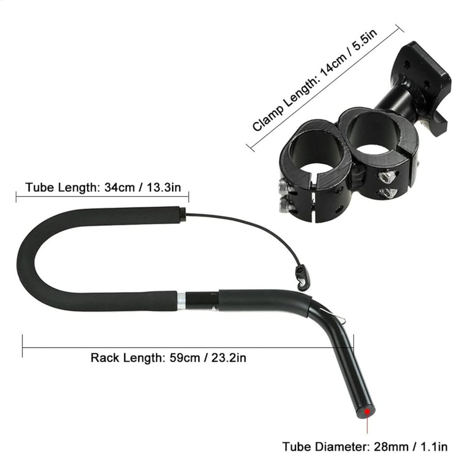 Surfboard Bike Racks - Adjustable Bicycles Surfboards Carrier, Surfboard Rack for Bike, Surfing Accessories Surfboard Holder for Beach, Cruisers, Road Bikes and Mountain Bikes, Black image number 6