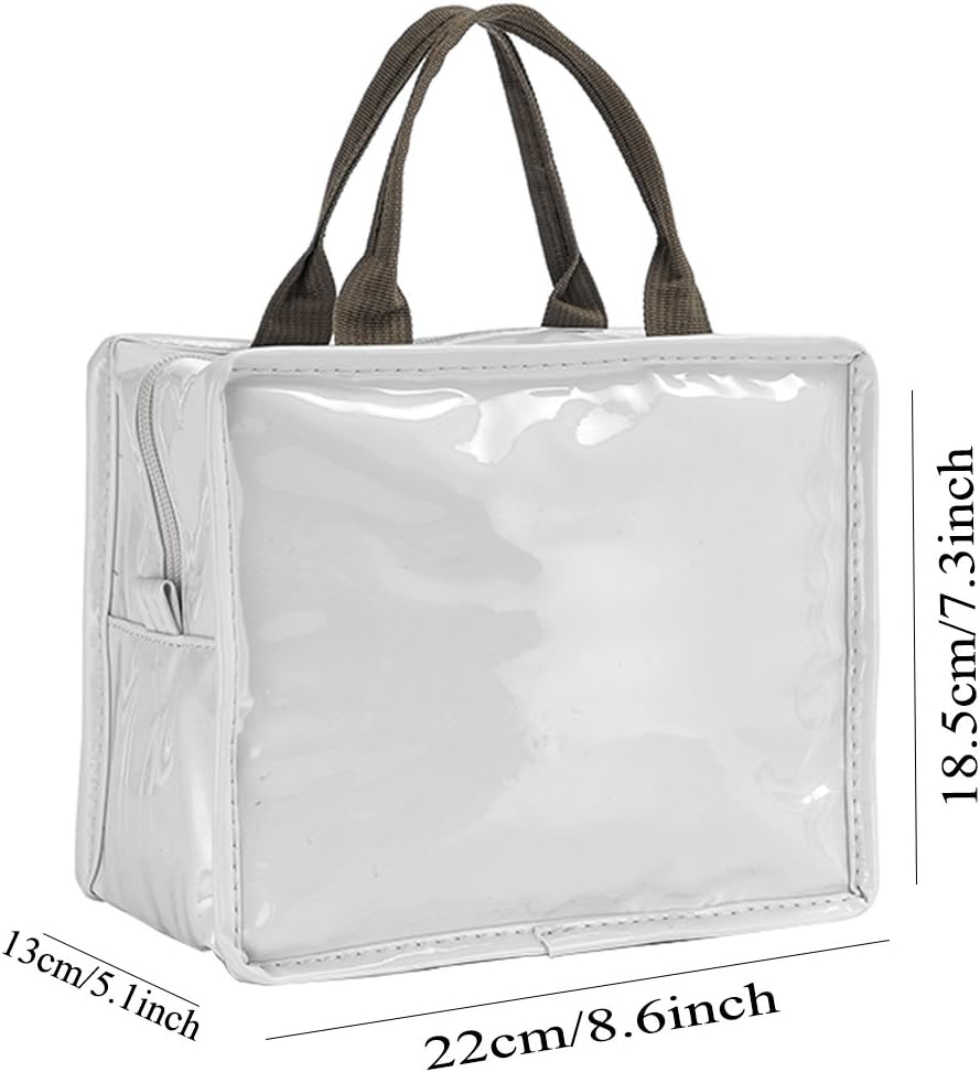 Isuperb Waterproof Lunch Bag Insulated Thermal Cooler Tote Zipper Organizer Storage Bag for Adults,Men Women Work Picnic (White) - White image number 5