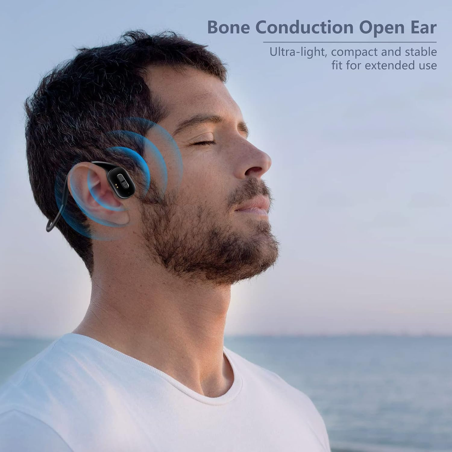Bone Sound Headphones, Open Ear Bluetooth 5.2 Wireless Headphones, IP67 Waterproof Sports Headphones, Open Ear Headphones with Microphone, Bone Sound Headphones for Running, Cycling, Hiking image number 4