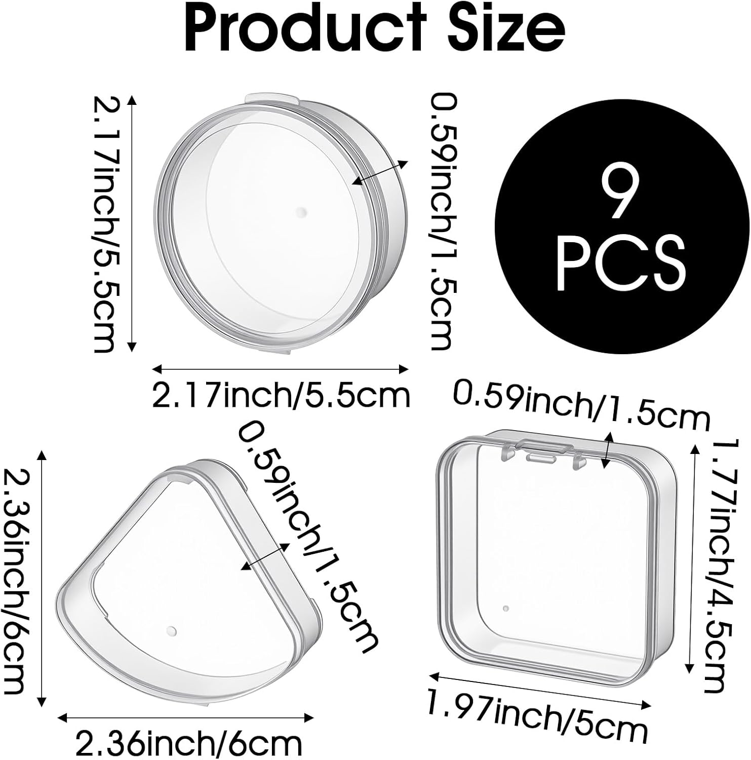 YBEATY 9 Pcs Powder Puffs with Holder Cases, Transparent Makeup Sponge Protective Container Reusable Portable Beauty Blender Holder Dust Proof Pocket Cosmetic Puff Box for Women Travel image number 4