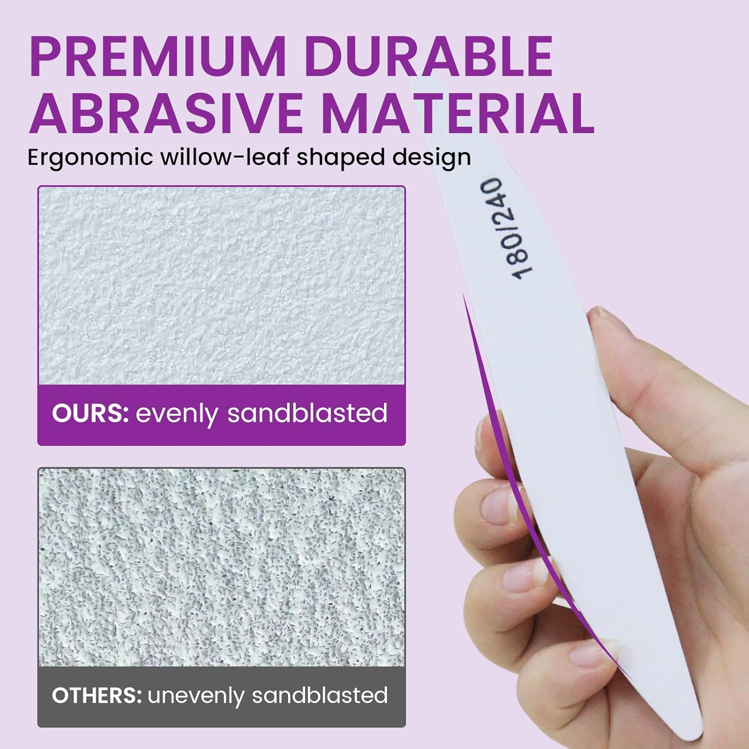 ESUOHYM 6 PCS Nail File Buffer Set for File/Buffer/Shine, Nail Files Kit for Natural Acrylic Nail, Emery Boards for Thick Nails, 100/120/150/180/220/240/280/1000/4000 Grit for Salon and Home image number 5