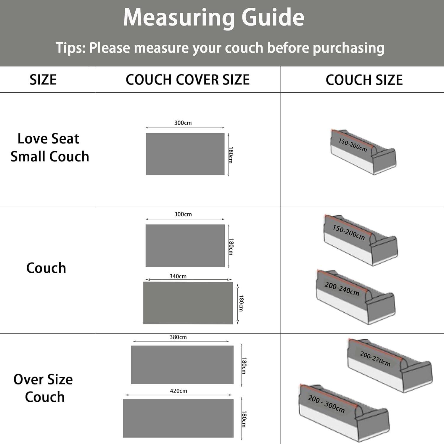 Colidcolor Sofa Cover for Sectional Couch,Sofa Towel Cover for Couches Living Room Furniture Protector (Xxl-180Cm*380Cm) image number 3