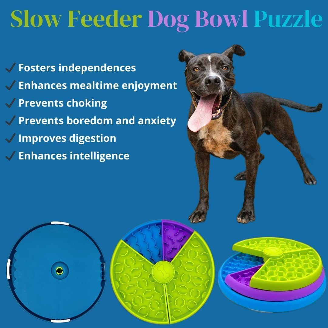Dog Slow Feeder Bowl &ndash; Level 3 Dog Puzzle Feeder for Small, Medium, Large Dogs &ndash; Anti-Slip Slow Dog Feeder Bowl &ndash; Interactive Dog Feeder for Slowing down Eating, Mental Stimulation image number 5