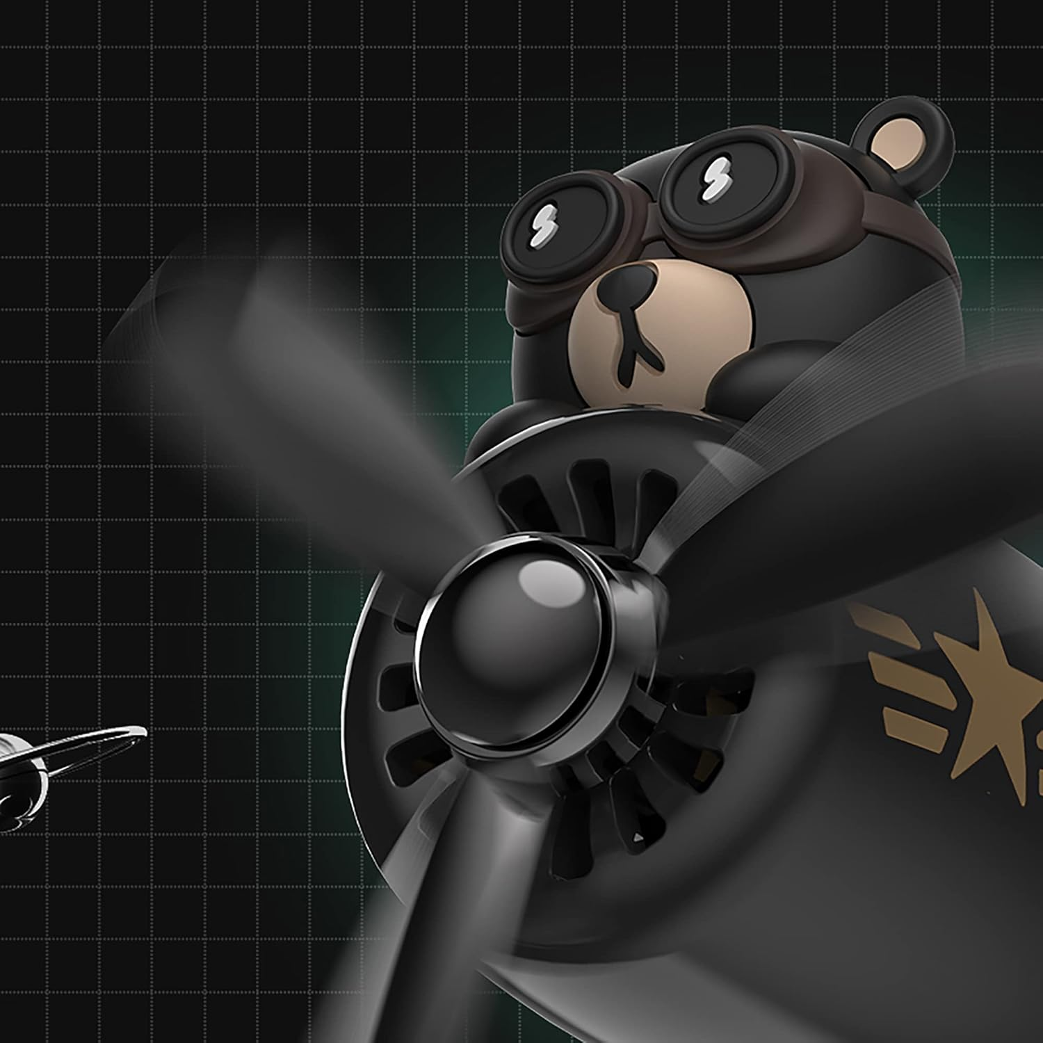 Jimtyee Car Air Freshener Cute Cartoon Bear Pilot Car Diffuser Rotating Propeller Automotive Air Outlet Fan Creative Car Perfume Decoration Cool Car Accessories - 10 Packs-Jasmine image number 5