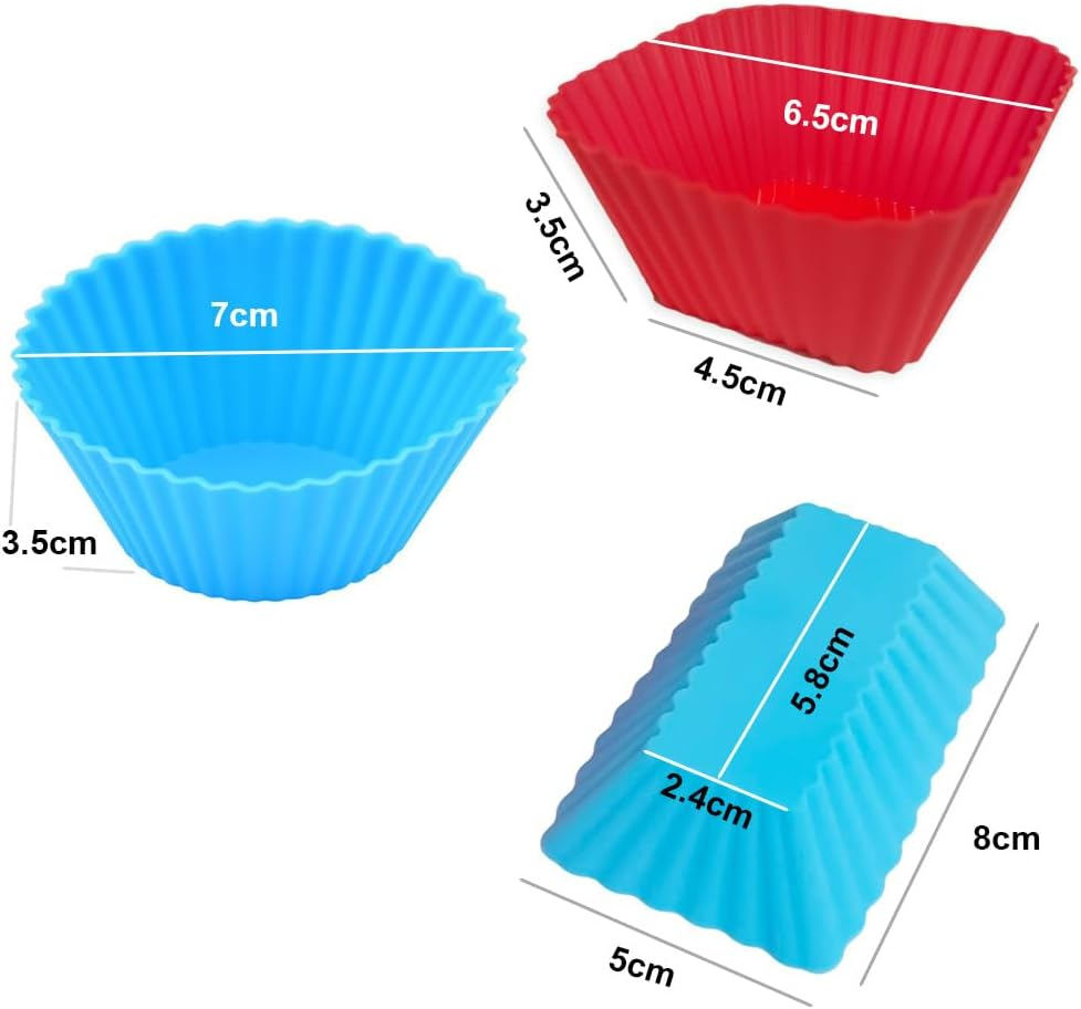 Silicone Cupcake Liners 24 Pack, Reusable Baking Muffin Cups Nonstick image number 1