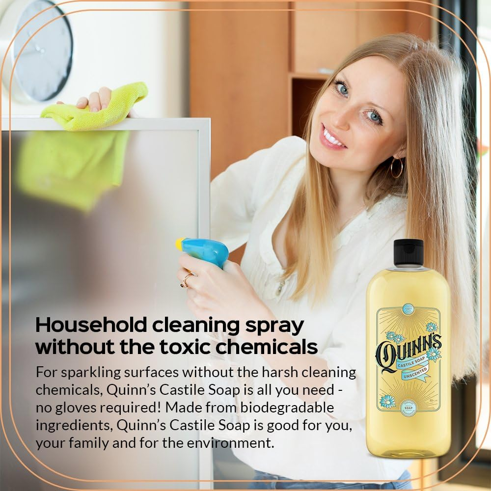 (Unscented) - Quinns Pure Castile Organic Liquid Soap, Unscented, 950Ml