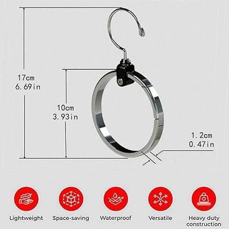 Multipurpose Closet Hanger Organizer Great Space Saver Cut Clutter in the Closet Perfect for Belts, Baseball Hats, Ties, Scarves, Purses and Much More Versatile Hanger 1Pcs (Silvery, One Size) image number 3