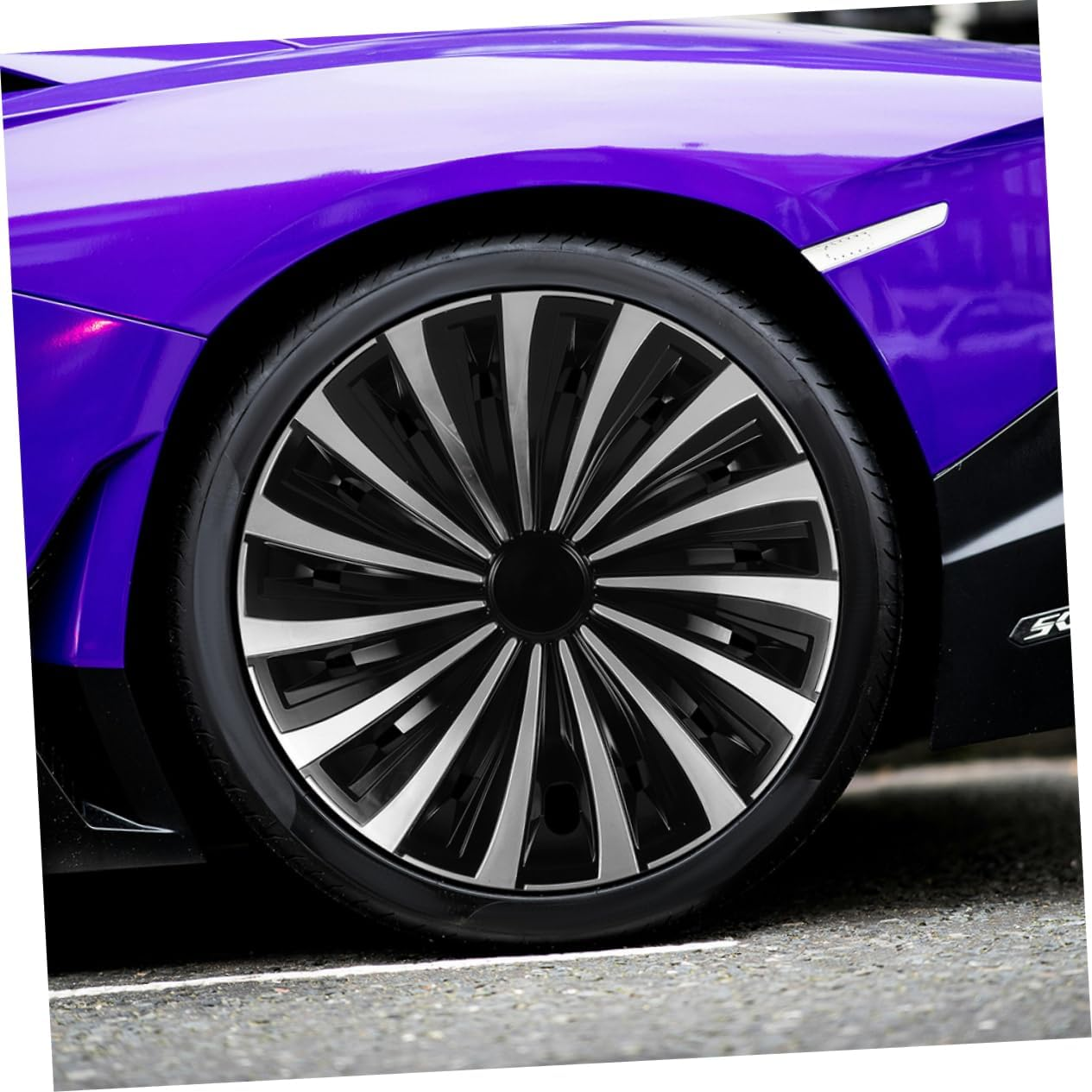 JECOMPRIS Automotive Hub Covers Wheel Rim Cover Caps for Vehicle Wheel Rim Protector Black image number 3