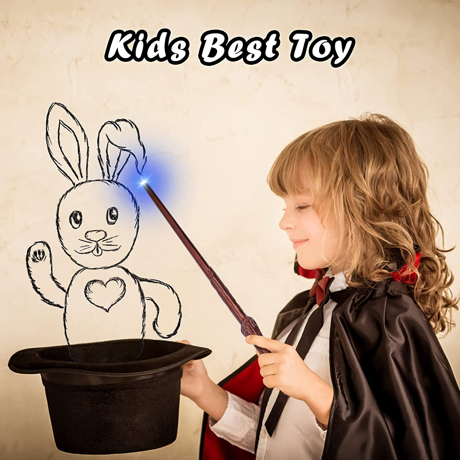 Magic Light up Sound Wand 2 Pcs Wizard Witch Illuminating Toy for Kids Party Favor Costume and Cosplay Accessory image number 2