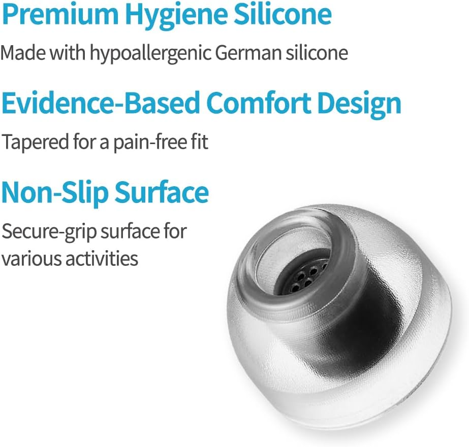 AZLA Sednaearfit Crystal Standard 2 - Earbud Tips for Wireless Headphones - Noise Canceling Earbuds Replacement Tips - Eartips Compatible with Shure, Sony, Beats, Sennheiser, Jabra (M)