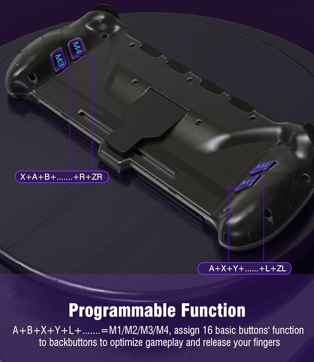 ZONEY Switch Controller for Nintendo Switch/Oled, One-Piece Joypad Switch Pro Controller for Handheld Mode, Ergonomic Handheld Switch Grip Controller with 6-Axis Motion Control, Turbo & Mapping (Black) - Blue  Green image number 2