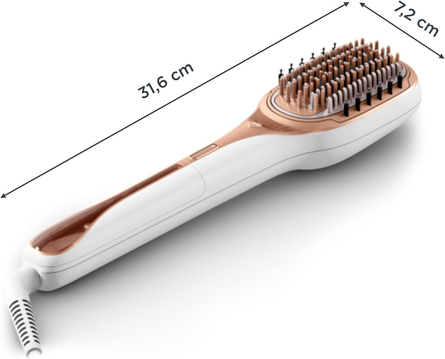 Rowenta Hair Therapist Brush, Repairs and Strengthens Damaged Hair, Leaves It Healthy and Shiny - Instant Results Steam Brush White CF9920 image number 1
