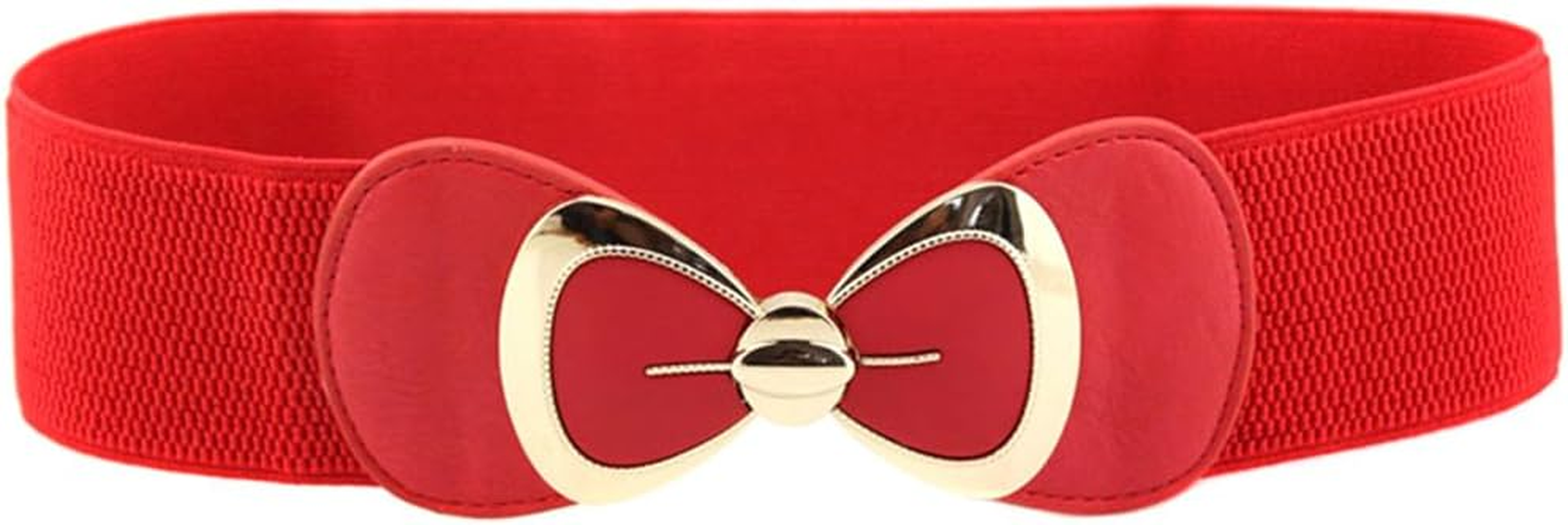 X&F Women'S Elegant PU Bowknot Stretch Wide Belt Dress Decorative Waistbelts - Camel image number 4