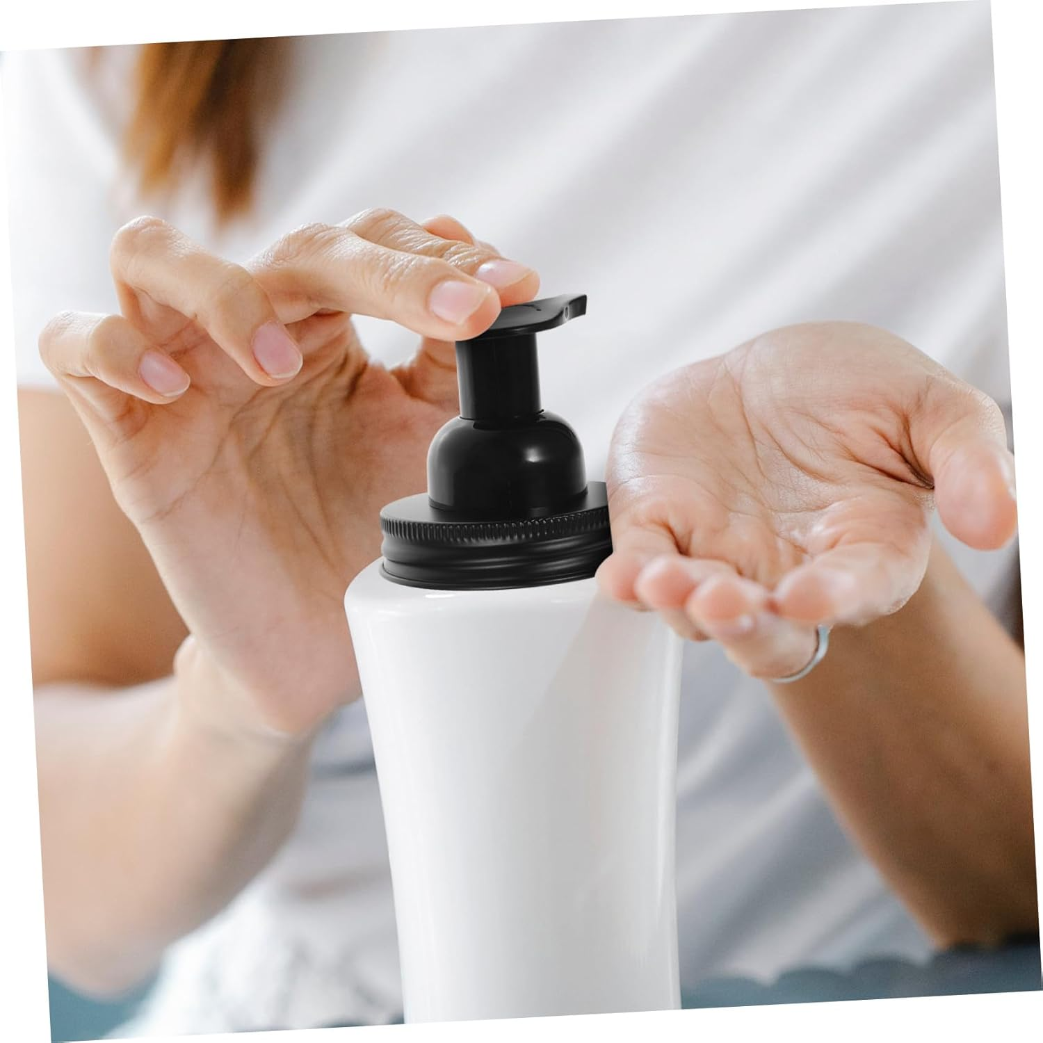 Healvian Stainless Steel Foam Dispenser Pump Replacement for Mason Jar Lid Lotion and Liquid Soap Jar Pump with Efficient Hand Press Compact Design for Bathroom and Kitchen Use image number 2