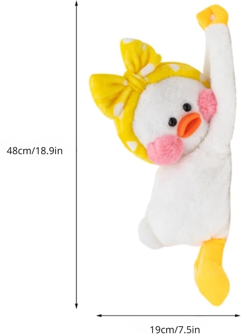 Hanging Car Tissue Box Holder for Car Duck Stuffed Animals Accessories,Cute Tissue Box Cover,Funny Toilet Paper Holder, Cartoon Animal Tissue Box Napkin Holder for Home Bathroom image number 4