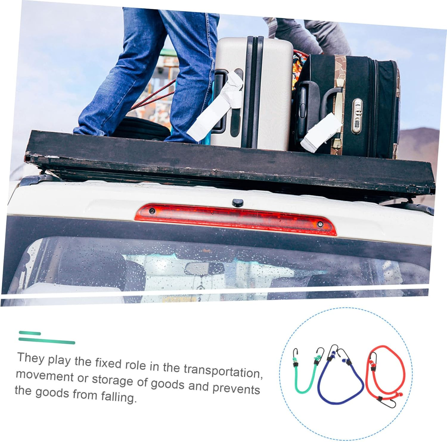 Hoement 10Pcs Elastic Cargo Straps Hooks Versatile Luggage Tie down Belts for Motorcycles Rvs and Trailers for Secure Binding image number 4