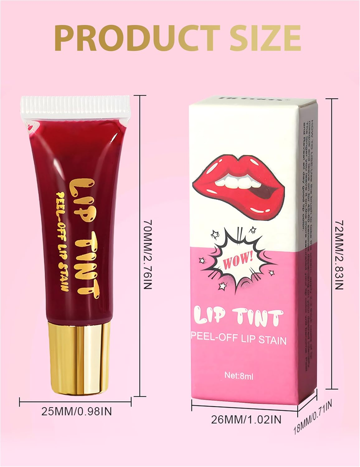 Erinde Peel off Lip Gloss with Tweezer, Long Lasting Matte Lip Liner Stain Peel Off, Women Waterproof Lip Stain, Highly Pigmented Color Lipliner, Transfer Proof Lip Tint Peel off #03+04+05 image number 6