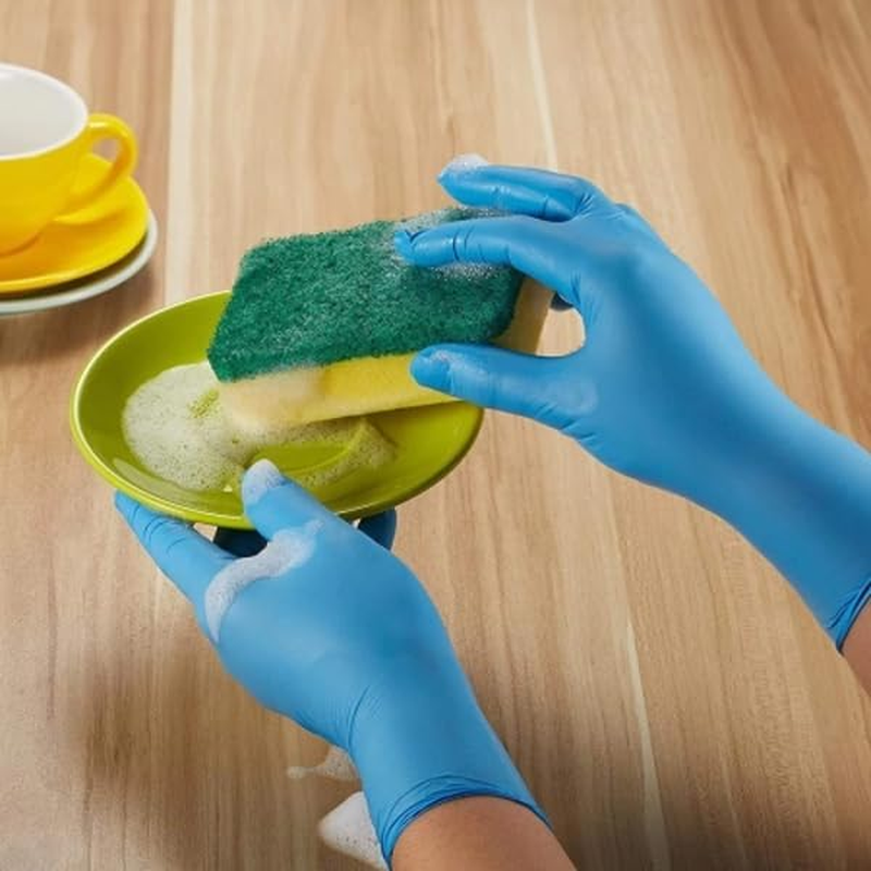 Mastermed Nitrile Tear Resistant Gloves 3.5G, Powder-Free, Latex-Free, Natural Rubber, Disposable, Medical, Cleaning, Examination, Chemicals, Tattoos, General Use, Food Safe - (100Pcs, Blue) image number 3