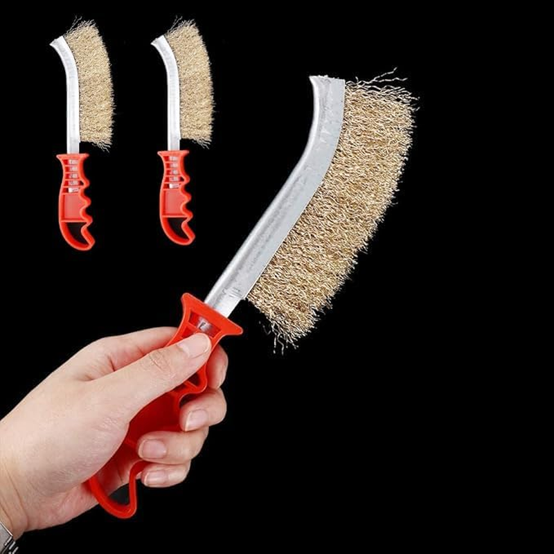 3-Pack Grill Brush, Brass, Stainless Steel & Nylon Bristles, Multi-Purpose Cleaning, 3 Replacement Heads image number 2