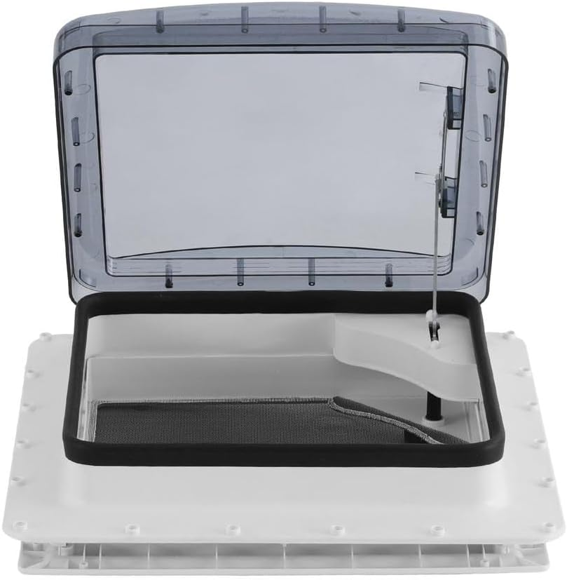 Weisshorn Caravan Roof Vent, Roofs Ventilation, Hatch RV Skylight Motorhome Camper Insect Resistance Heavy Duty Hinge Black 40X40Cm Open Size image number 3