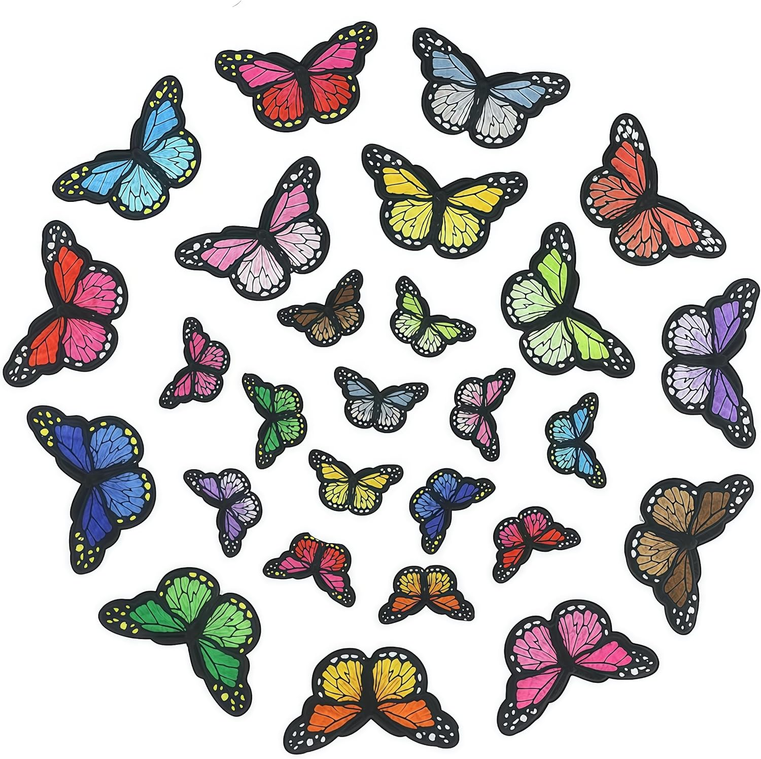 27 Pcs Butterfly Embroidered,Clothing Butterfly Suits of Different Sizes Patches Set,Cute Decoration Embroidered Patches for Clothing Jackets Backpacks Jeans Hats Bags DIY