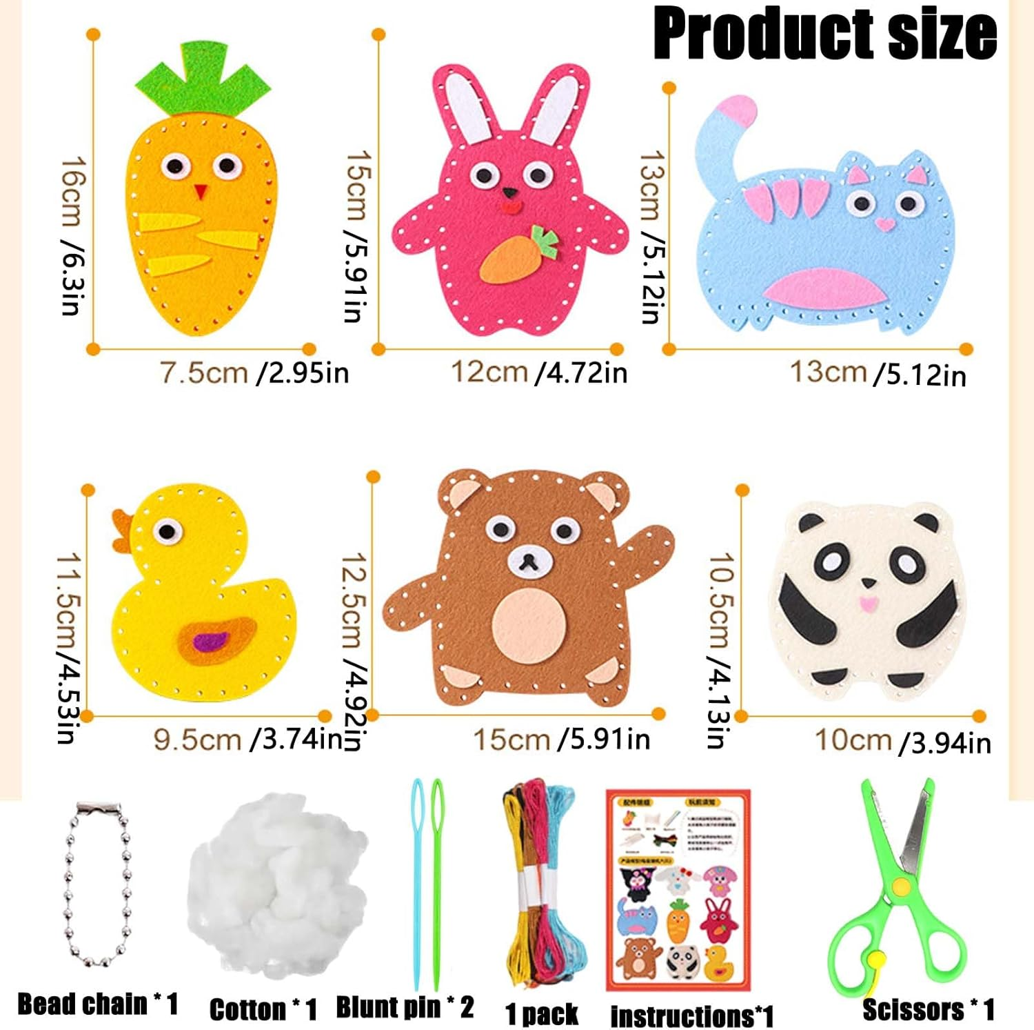 Zquintuplian Sew Fun Kids, Kids Sewing Kit, Play and Learn Sewing Kit, for Various Occasions Such as Home Handicraft Gatherings Birthday Parties Classrooms Holiday Gatherings image number 2