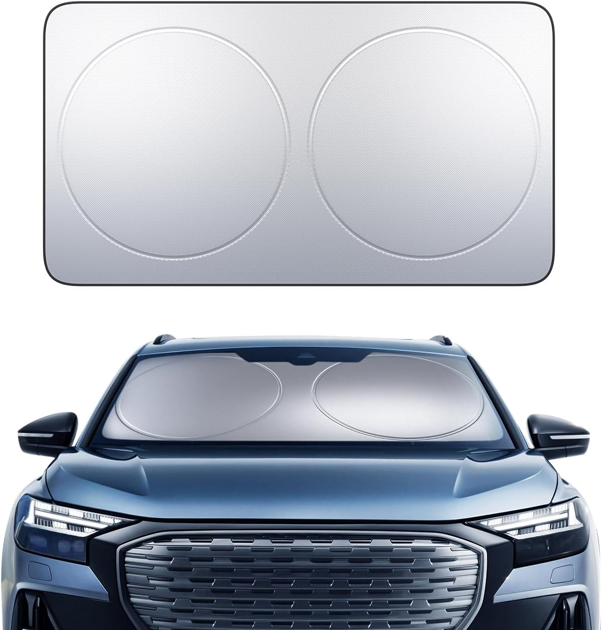 Lamicall Car Windshield Sun Shade &ndash; 4-Layer Reflective 240T Sun & UV Reflective Windshield Cover Sun Shade | Easy Install, Foldable | 150X79Cm Windshield Cover for Medium Sedan, SUV image number 6