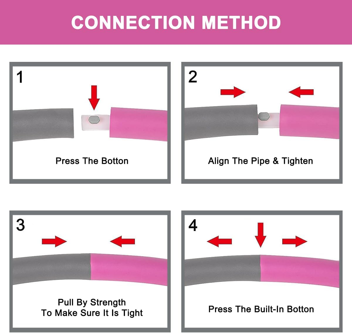 Fitness Hula Hoop Adult Beginner - Hula Hoop for Adults - Detachable and Portable - Exercise Holahoop with Jump Rope, Resistance Band and Carry Bag image number 1