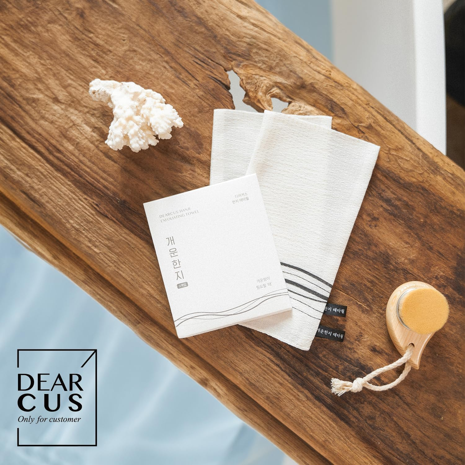 DEARCUS Korean Exfoliating Washcloth Towel 2Pcs, Hanji Bath Washcloths Mitt Scrub Body Washcloth Glove, Skin Irritation Free Korean Mulberry Bark, Reusable Soft and Gentle Scrubbing image number 6