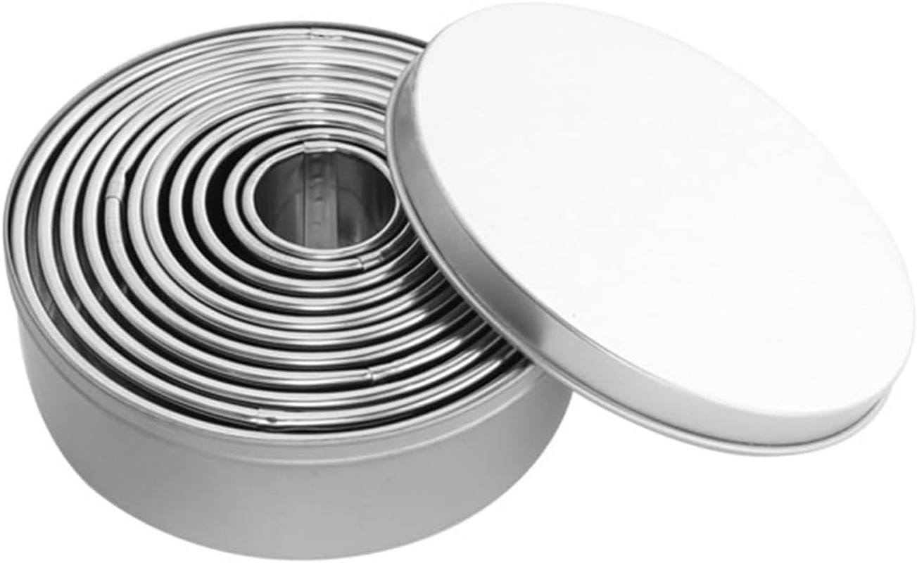 11 Pcs Cookie Cutters,Circle Cutter,Crumpet Rings,Stainless Steel Circle Cookie Cutters Set,Pastry Cutters in Graduated Sizes for Donut and Scone(11 Pack Round) image number 4