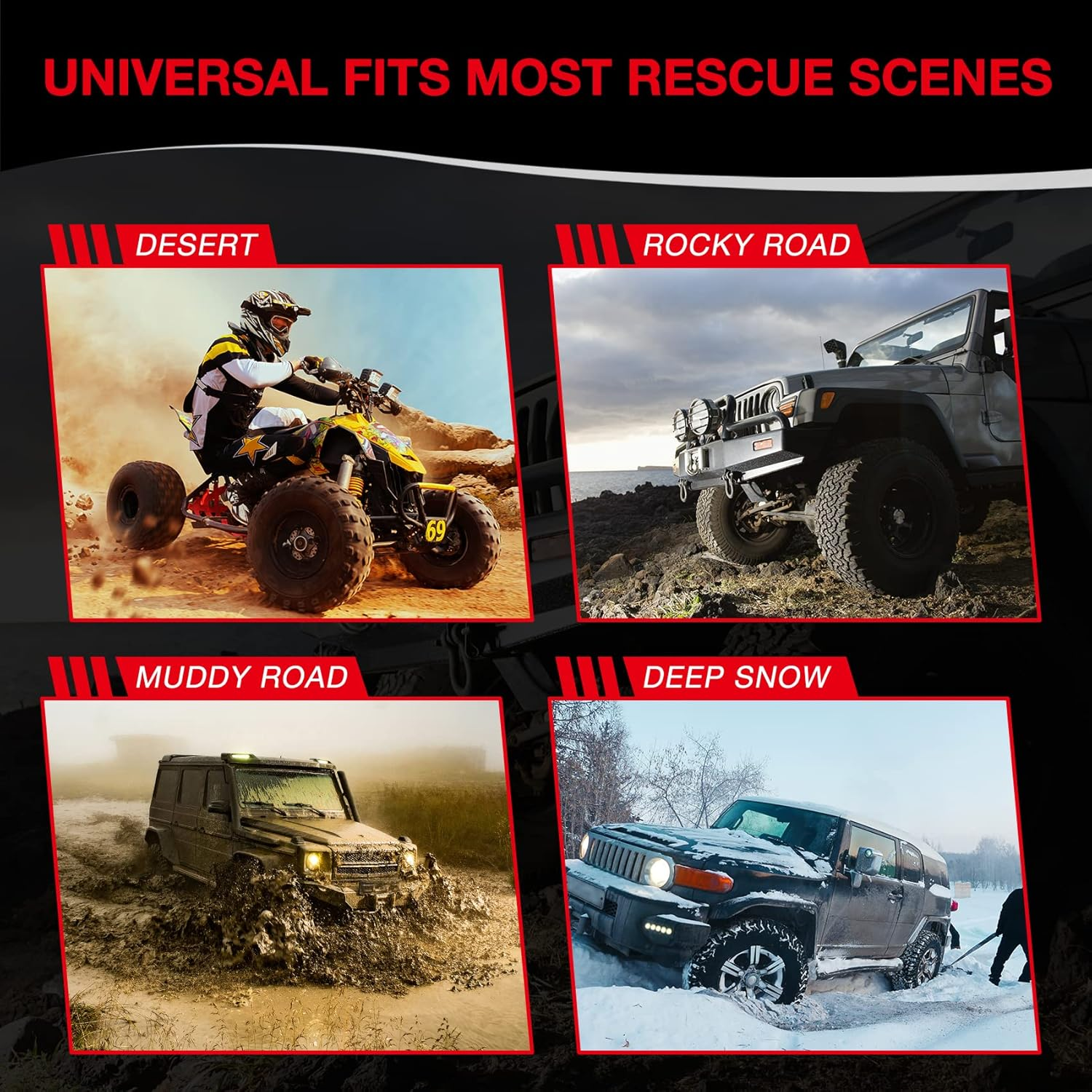 3/8 in X 95 Ft Synthetic Winch Rope with Protecting Sleeve and Thimble, 26,500 Lb Break Strength - Heavy Duty Winch Rope for ATV, UTV, Boat Trailer, Jeep, Quad, Polaris, Winch Cable (Black) image number 6