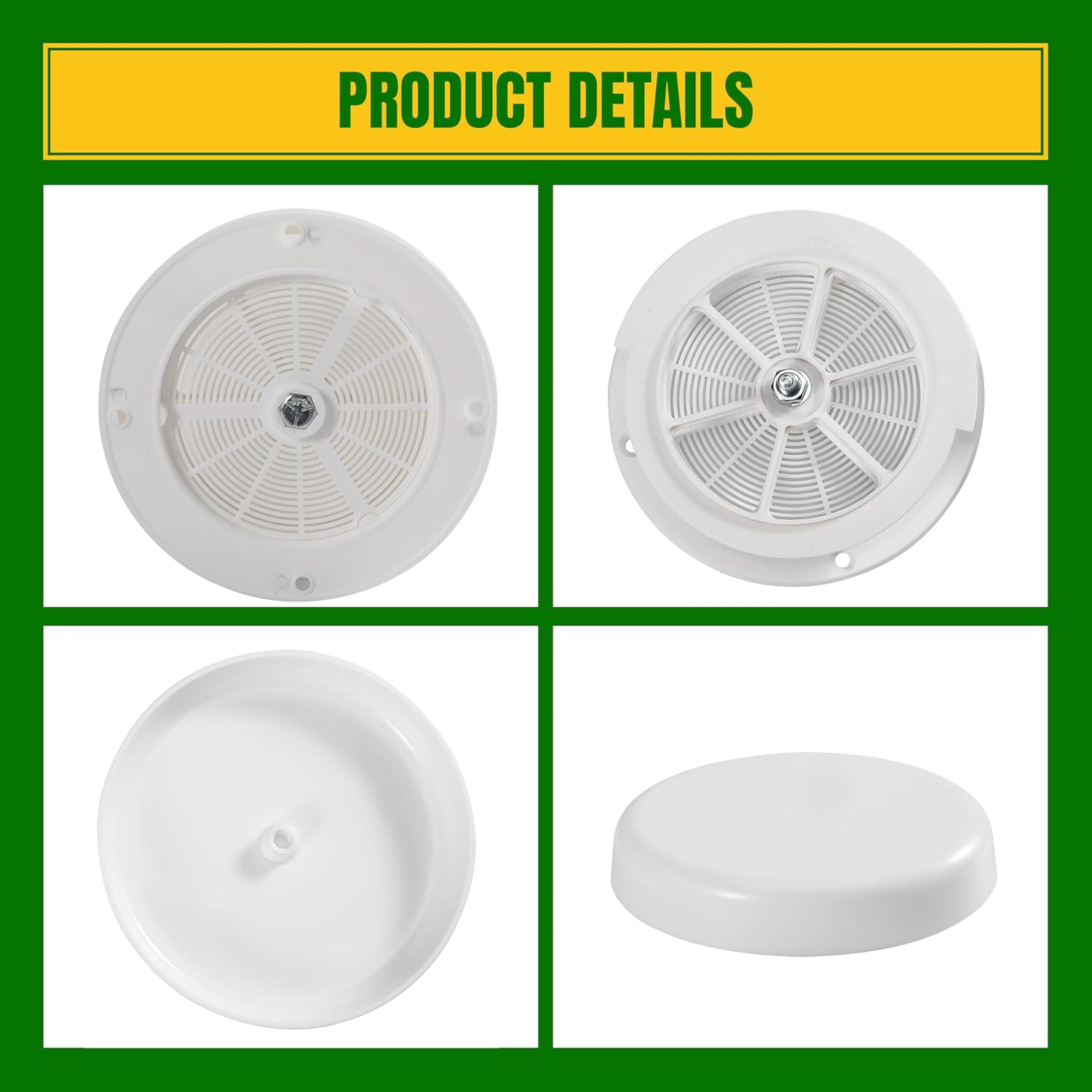 1 Pcs RV Roof Mushroom Vent Plumbing Vents with 1 Pcs Water Cover Guard Cap for Trailers Motor Homes Campers, White image number 3