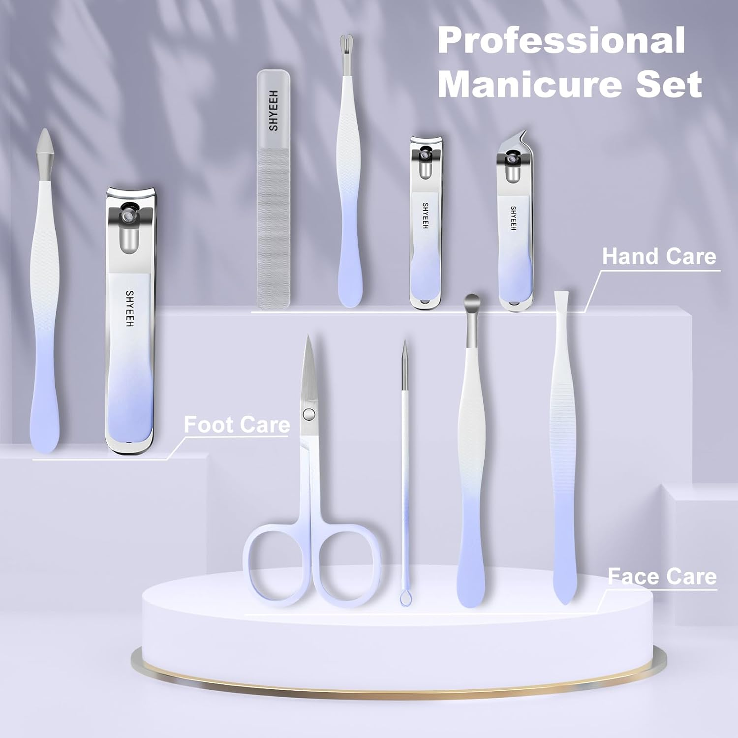 Manicure Set, 10 Pcs High-Carbon Steel Nail Clippers Set, Portable Mini Manicure and Pedicure Kit, Travel Grooming Nail Kit with Leather Bag for Men and Women - Pink image number 7