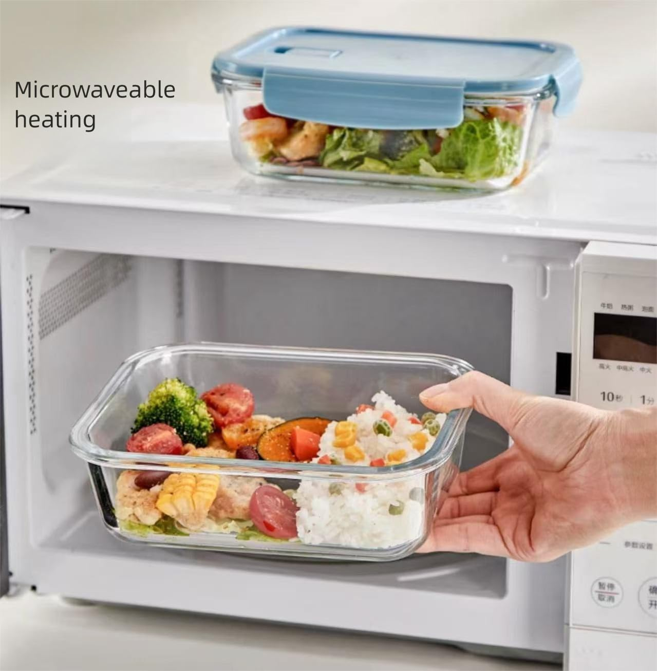 4-Packs, 1040ML Glass Meal Prep Containers with Snap Locking Lids Glass Food Containers,Airtight Lunch Container,Microwave, Oven, Freezer and Dishwasher image number 3