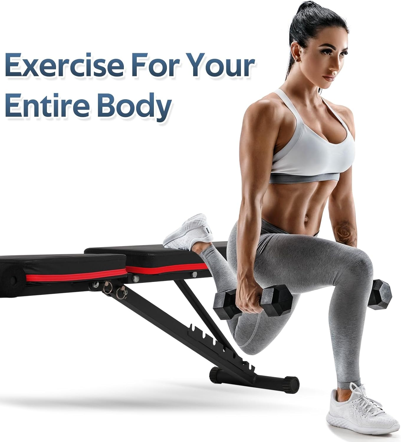 Weight Bench, Adjustable Bench for Whole Body Fitness, Multi-Use Workout Bench for Home Gym Strength Training image number 3