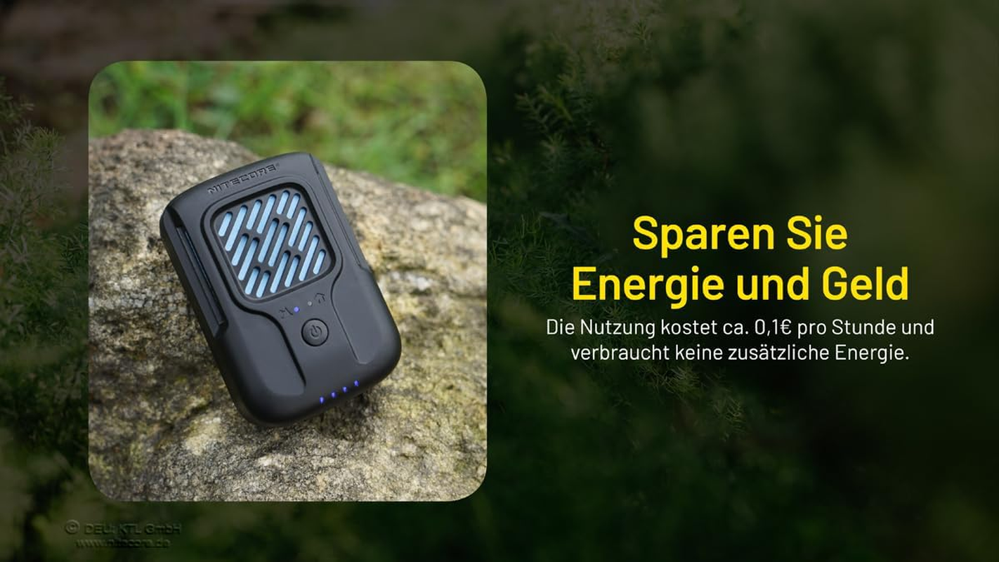 Nitecore 10Hr Max 11 Feet Indoor 16 Feet Portable Electronic Multipurpose Outdoor Mosquito Repeller, 229 G image number 6