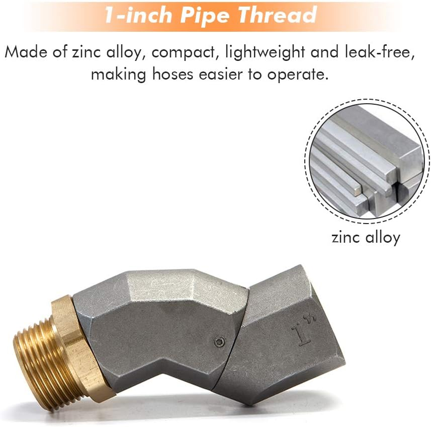 1" Fuel Transfer Hose Swivel 360 Rotating Connector for Fuel Nozzle Multi Plane Fuel Plane Swivel image number 6