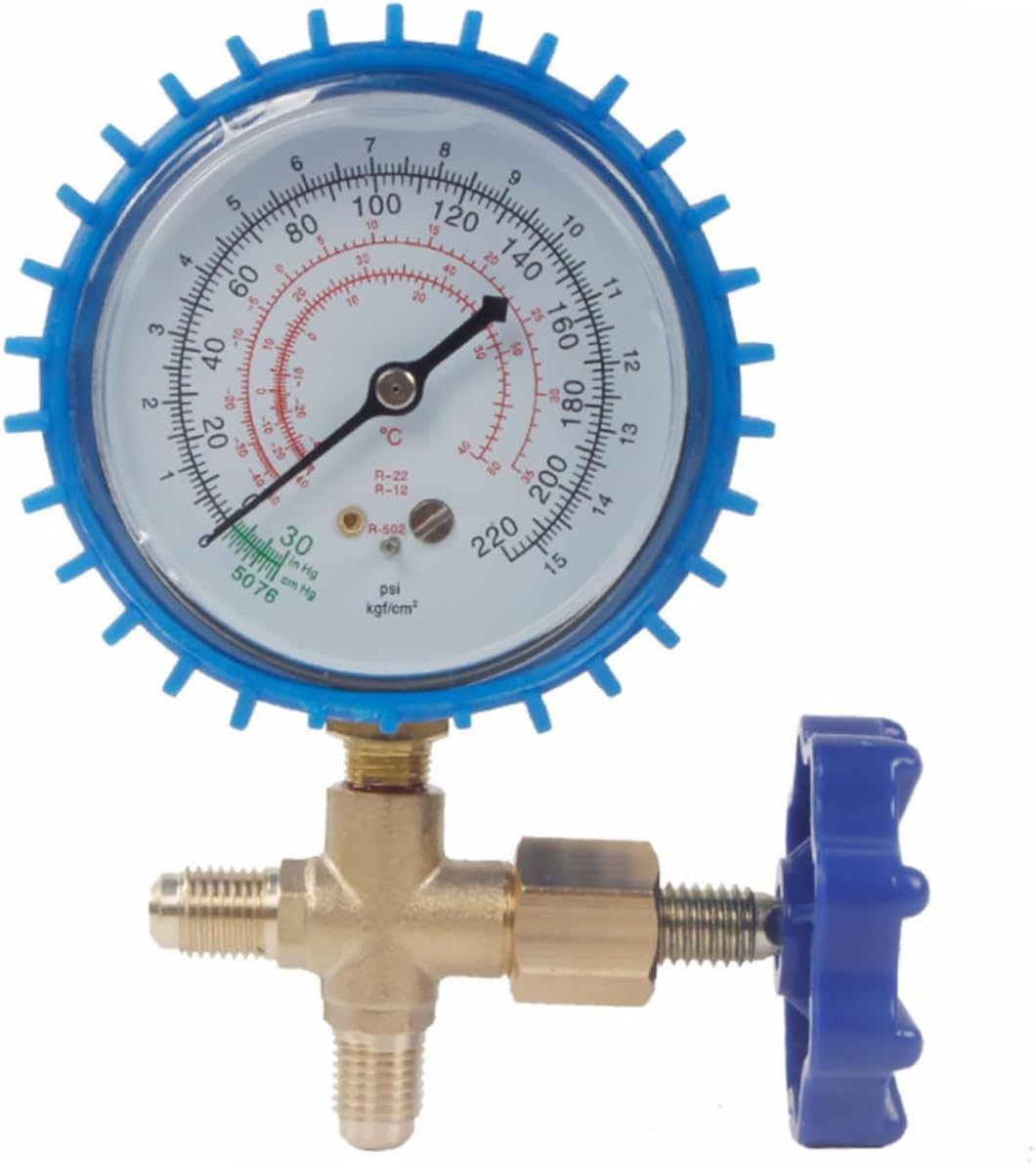 WOFASHPURET Automotive Air Conditioner Refrigerant Pressure Gauge Set with Silicone Hoses, Comprehensive Hvac Service Tool for Car Ac Refrigeration System Maintenance and Charging Random Color image number 1