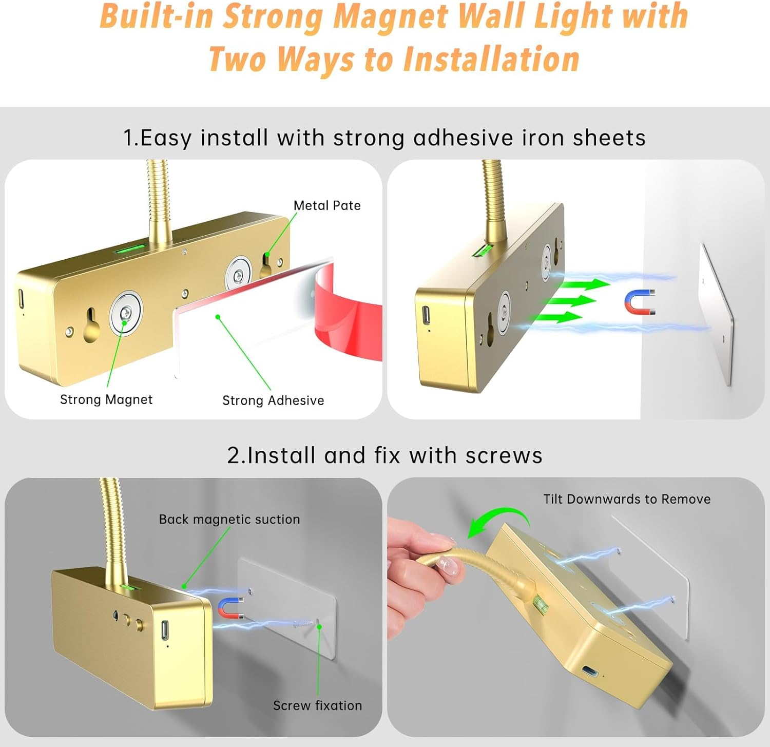 Picture Light,15.35Inch 5400Mah Rechargeable Picture Lights for Wall Battery Operated Wall Lights with Remote,3 Colors Paintings Light Dimmable Art Light for Artwork,Gallery (Gold)