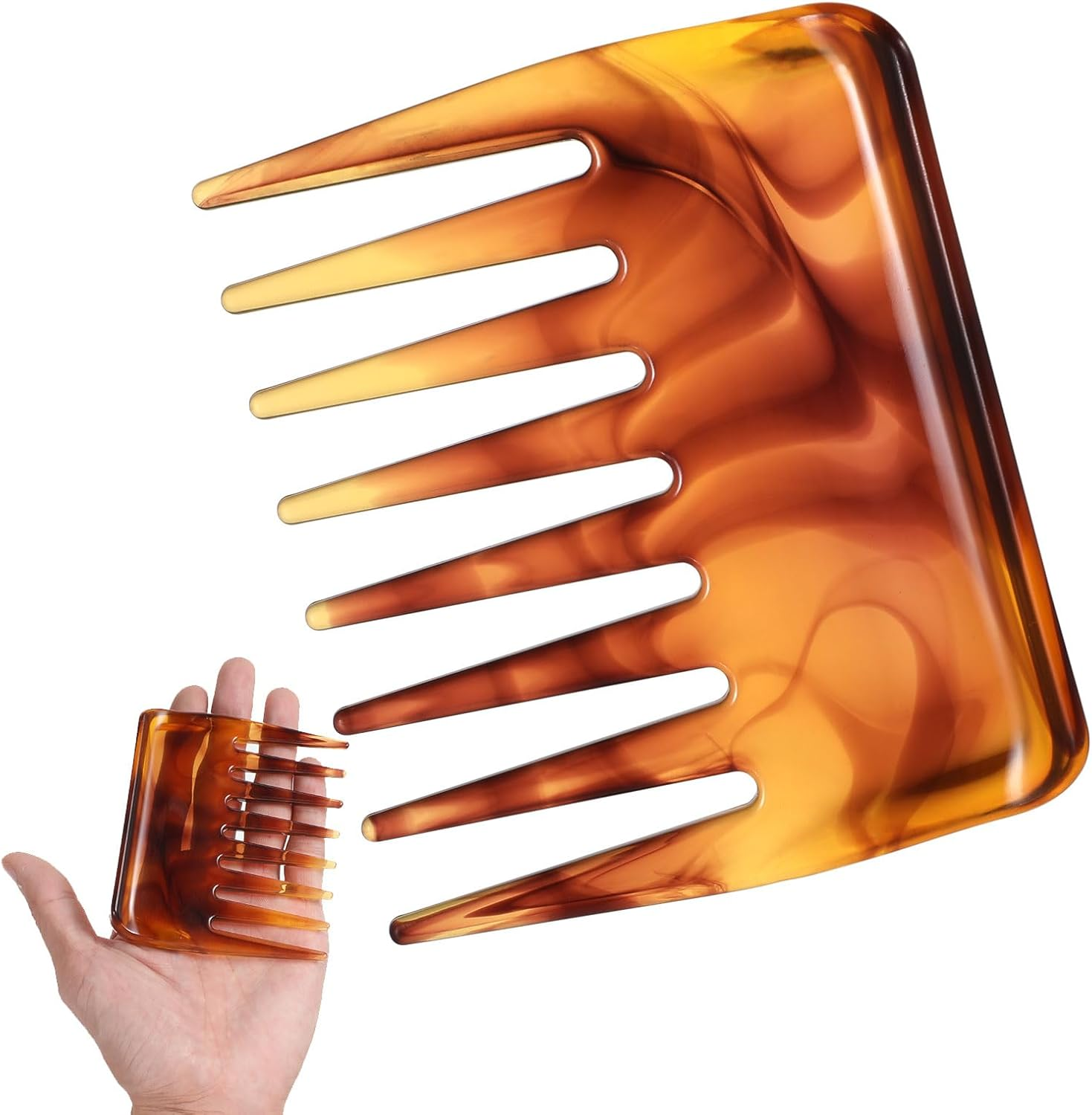 Curling Comb, Mini Portable Wide Teeth Comb, Handle-Less Curling Comb, Anti-Static Hair Comb, Suitable for Men and Women in Hairdressing Salon on Travel image number 3